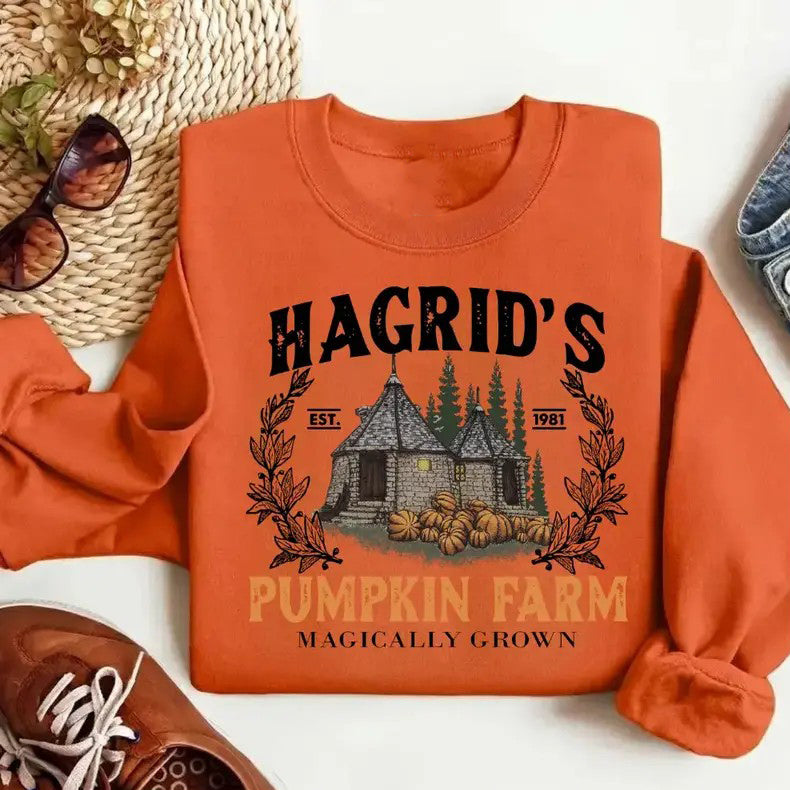 Vintage Magical Pumpkin Garden Woodland Cottage Graphic T-Shirt / Sweatshirt / Hoodie