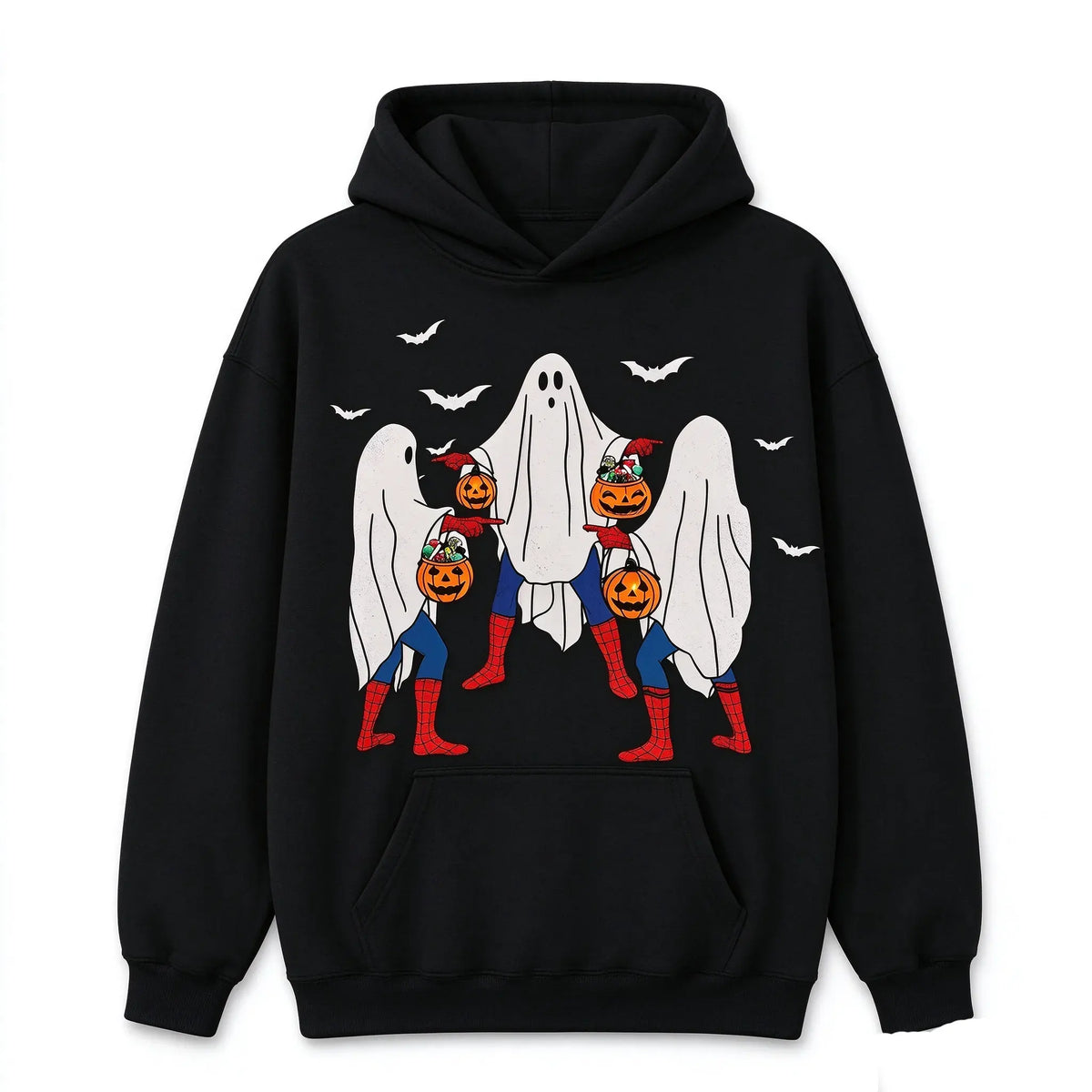 Vintage Streetwear Meme Bedsheet Ghost Pumpkin Bucket Graphics T-Shirt / Sweatshirt / Hoodie