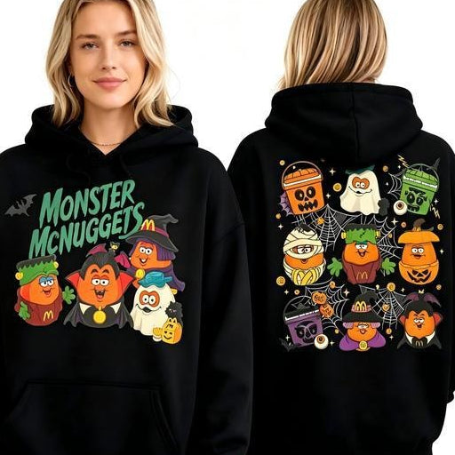 Funny Halloween Monster Nuggets Cartoon Vampire Ghost Pumpkin Witch Graphic T-Shirt / Sweatshirt / Hoodie
