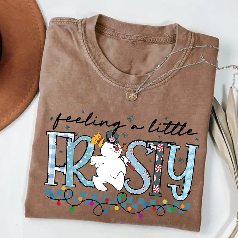 Retro Feeling a Little Frosty Funny Christmas Snowman T-Shirt / Sweatshirt / Hoodie