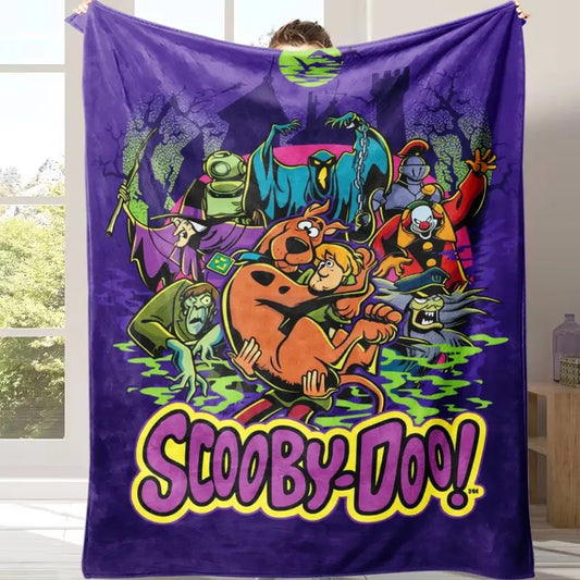 Scooby-Doo & The Gang Monsters Plain Weave Flannel Throw Blanket