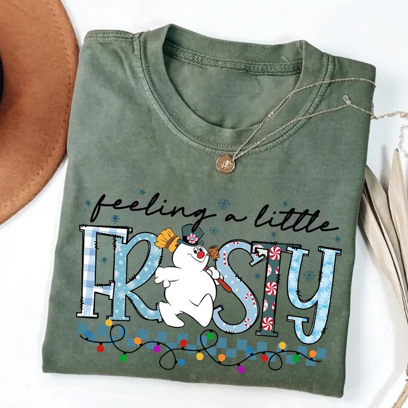 Retro Feeling a Little Frosty Funny Christmas Snowman T-Shirt / Sweatshirt / Hoodie