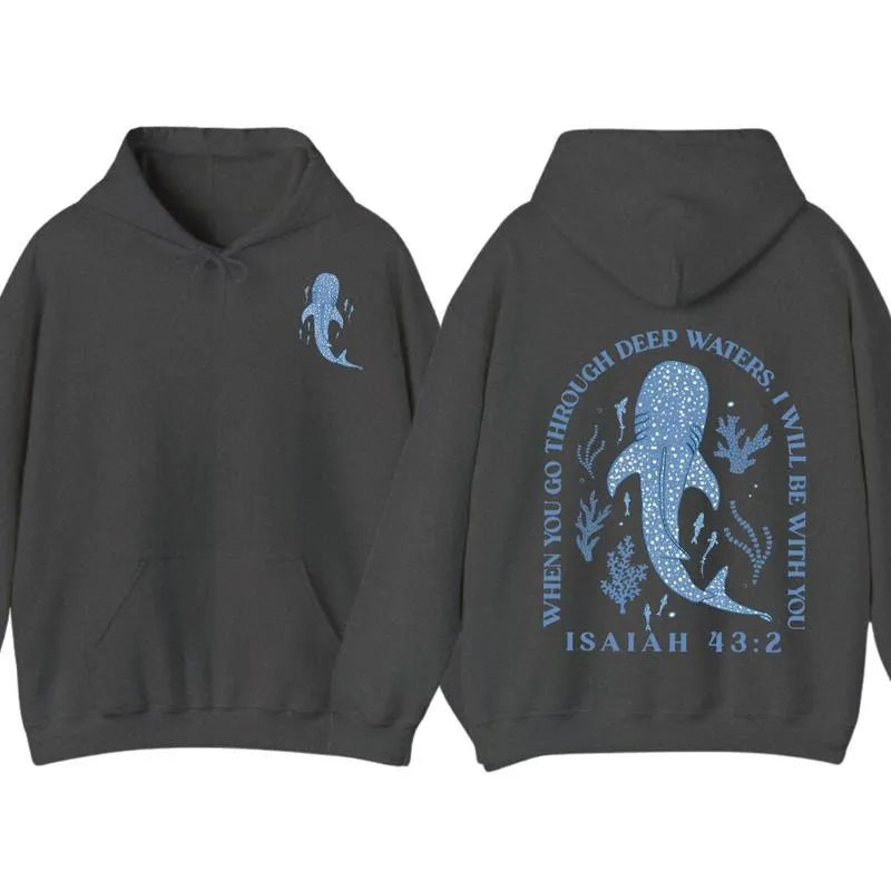 Whale Shark Isaiah 43:2 Christian Ocean Theme T-Shirt/Sweatshirt/Hoodie
