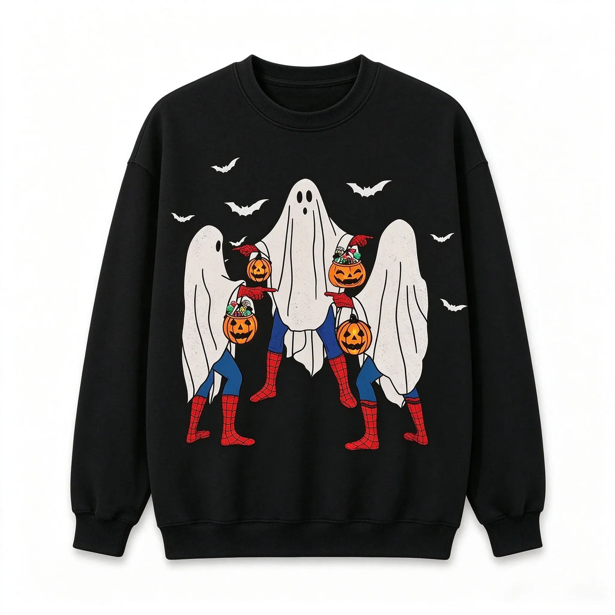 Vintage Streetwear Meme Bedsheet Ghost Pumpkin Bucket Graphics T-Shirt / Sweatshirt / Hoodie