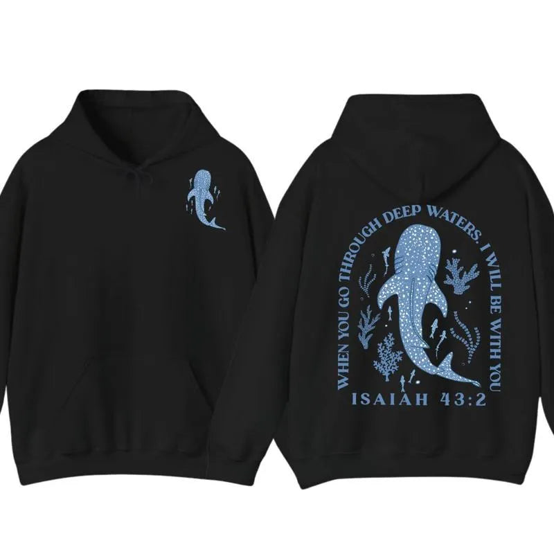 Whale Shark Isaiah 43:2 Christian Ocean Theme T-Shirt/Sweatshirt/Hoodie